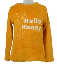 Dámské oranžové plyšové pyžamové triko s medvídkem Pú Disney 