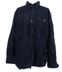 Pánská tmavomodrá manšestrová košilová bunda Uniqlo 