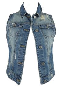 Dámská světlemodrá riflová crop vesta s prošoupáním Tally Weijl 