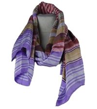 Dámska fialovo-červeno-béžová pruhovaná hodvábneá šál