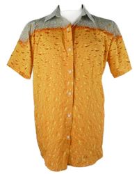 Pánská oranžovo-béžová vzorovaná košile 