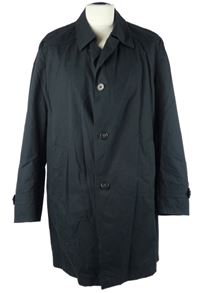 Pánský tmavomodrý plátěný jarní kabát Bugatti 