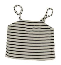Bielo-čierny pruhovaný crop top H&M