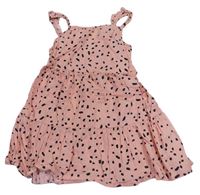 Svetloružové vzorované plátenné šaty Primark