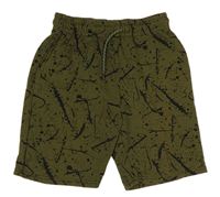 Khaki teplákové kraťasy s flíčky Primark