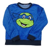 Modrá zamatová mikina so želvou Ninja zn. Nickelodeon