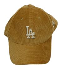 Béžová manšestrová kšiltovka s písmeny 