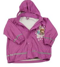 Fuchsiová nepromokavá bunda s Frozen a kapucňou