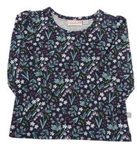 Tmavomodré kvetinové tričko Liegelind