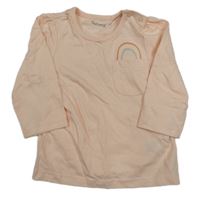 Světlerůžové triko s duhou Nutmeg