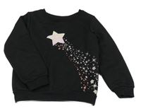Čierna mikina s hvězdičkou z flitrů Kiki&Koko