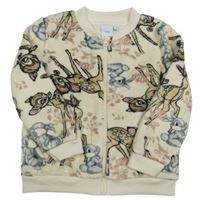 Smotanová chlpatá prepínaci mikina s Bambim Disney