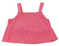 Ružový plisovaný crop top