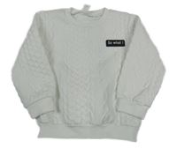 Biela vzorovaná mikina s nášivkou Shein