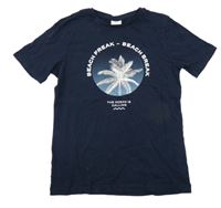 Tmavomodré tričko s palmou S. Oliver