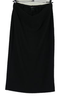 Dámska čierna vzorovaná elastická midi sukňa Roman