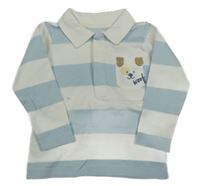 Modro-biele pruhované tričko s golierikom Dunnes Stores