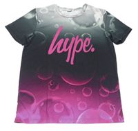 Sivo-fuchsiové tričko s logom Hype
