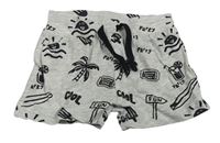 Sivé bavlnené kraťasy s palmami Primark