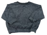 Tmavosivá zamatová mikina H&M