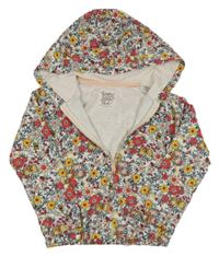 Bielo-farebná kvetovaná prepínaci mikina s kapucňou C&A