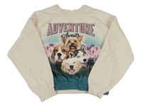 Smotanová crop mikina s pejsky H&M