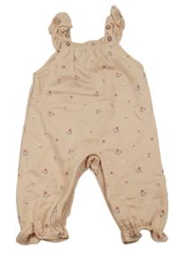 Světlerůžové laclové tepláky s kytičkami M&S