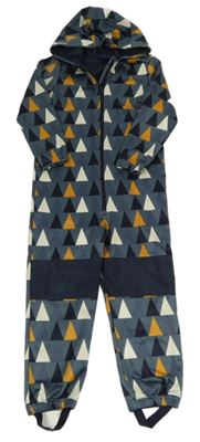 Šedá softshellová kombinéza se vzorem a kapucí Lupilu