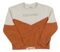 Bílo-cihlová mikina s nápisem Lily & Dan