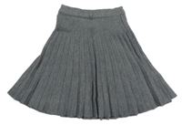 Sivá pletená plisovaná sukňa