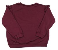 Vínová ľahká mikina s volánikmi H&M