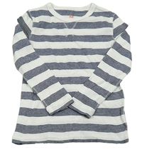 Bílo-tmavomodré pruhované triko H&M