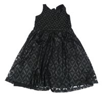 Černé vzorované tylové šaty 