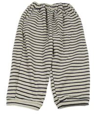 Béžovo-tmavomodré pruhované 3/4 tepláky