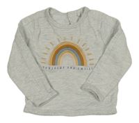 Svetlosivá melírovaná mikina s dúhou Tu