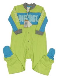 Nové - zeleno-modro-sivý overal s logom DIESEL