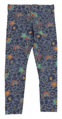 Modré melírované vzorované legíny s duhami a hvězdami Next