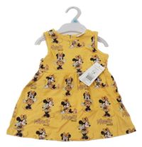 Nové - Horčicové bavlnené šaty s Minnie Disney