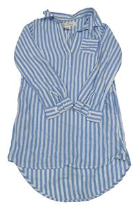 Modro-biele pruhované ľahké košeľové šaty H&M