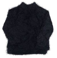 Tmavomodrý chlpatý sveter Zara