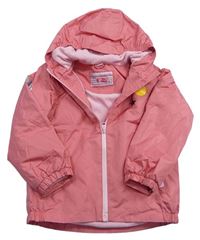 Ružová šušťáková jarná bunda so slniečkom a kapucňou