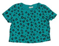 Zeleno-čierne vzorované crop tričko Matalan
