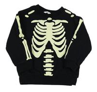 Čierna mikina s kostlivcem H&M