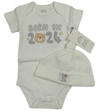 2set - Bílé body s nápisem + čepice 