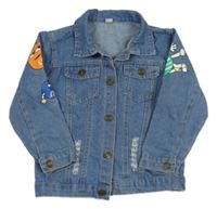 Světlemodrá riflová bunda s M&Ms 