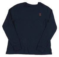 Tmavomodré vzorované triko Next 