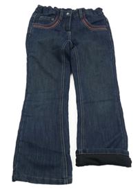 Tmavomodré podšité rifle s výšivkou C&A