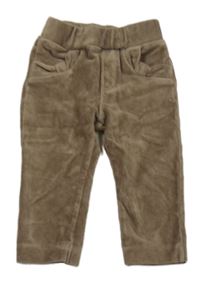 Béžové zamatové rebrované nohavice Mayoral