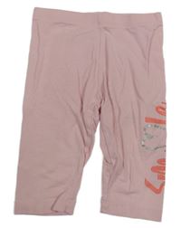 Svetloružové capri legíny s nápisom Lupilu