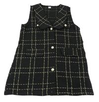 Čierne kockované pletené prepínaci šaty Shein